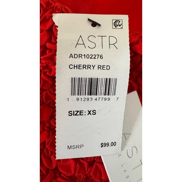 NWT ASTR The Label XS Red Smocked Midi Dress Adjustable Spaghetti Straps - Picture 16 of 16